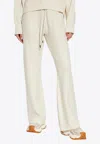 Versace Wool-blend Flared Towel Pants In Cream