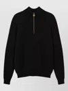 Versace Medusa Patch Embroidered Biggie Hardware Sweater With High Neck Zip Placket In Multi