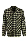 Versace Checkered Wool Blend Overshirt In Black