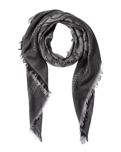 Versace Wool-blend Scarf In Black