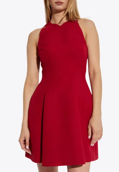Versace Wool-blend Sculptural Mini Dress In Red