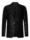 Versace Pattern-printed Single-breasted Tailored Blazer In Black