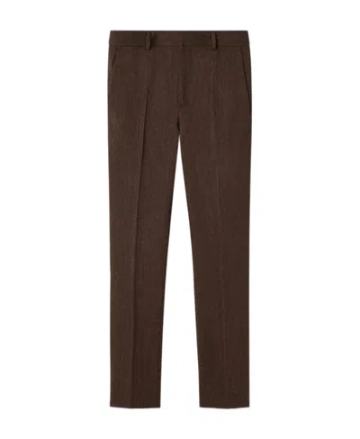 Versace Jacquard Tailored Trousers In Brun