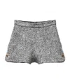 Versace Wool Bouclé Shorts In Grey