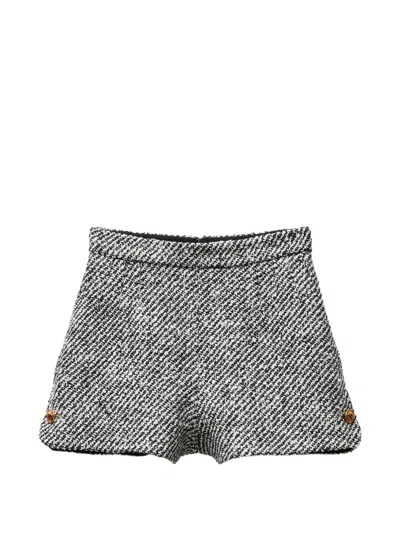 Versace Wool Bouclé Shorts In Gold