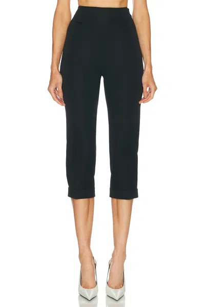 Versace Wool Capri Pant In Black