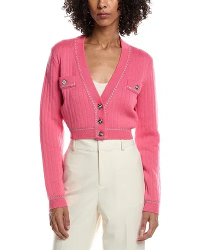 Versace Wool Cardigan In Pink