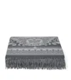 Versace Wool-cashmere Crete De Fleur Throw In Silver