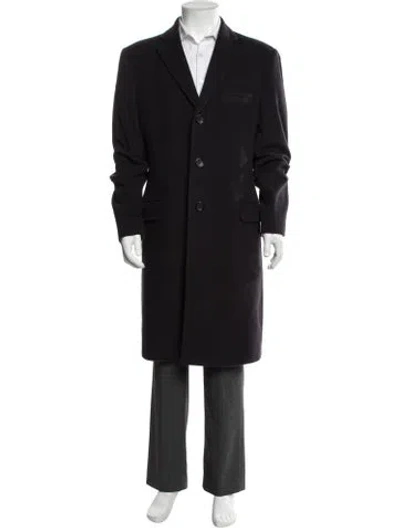 Pre-owned Versace Wool Coat In Black