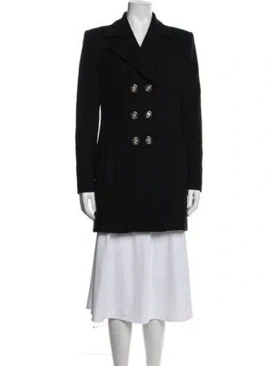 Pre-owned Versace Wool Coat In Black