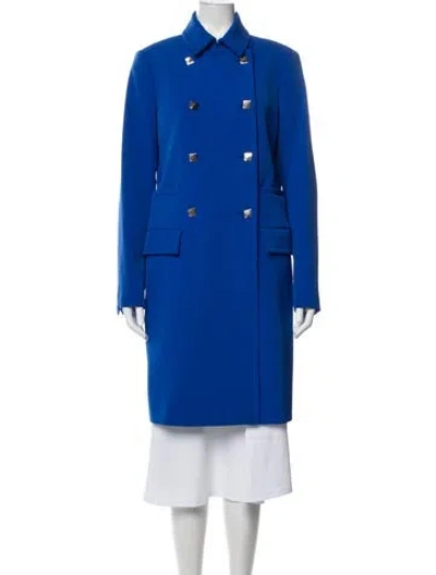 Pre-owned Versace Wool Coat In Blue