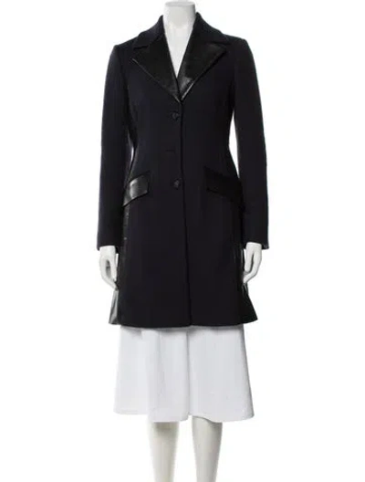 Pre-owned Versace Wool Coat In Blue