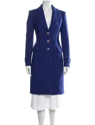 Pre-owned Versace Wool Coat In Blue