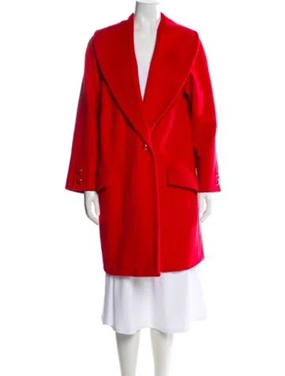 Pre-owned Versace Wool Coat In Red