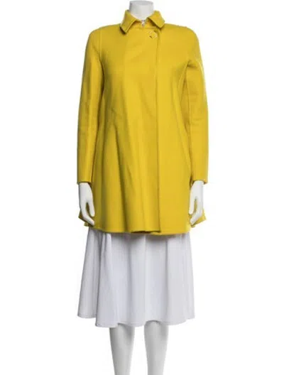 Pre-owned Versace Wool Coat In Yellow
