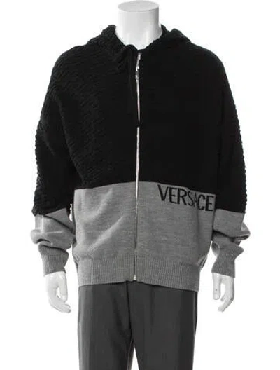 Pre-owned Versace Wool Colorblock Pattern Jacket In Multi