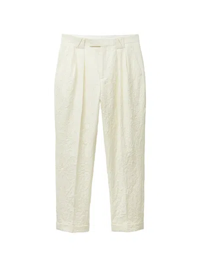 Versace Wool Creased Formal Pants In Brown