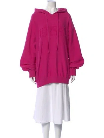 Pre-owned Versace Wool Crew Neck Hoodie In Pink