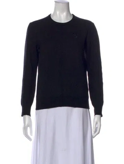 Pre-owned Versace Wool Crew Neck Sweater In Black