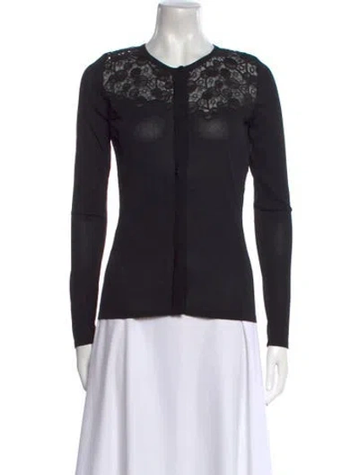 Pre-owned Versace Wool Crew Neck Sweater In Black