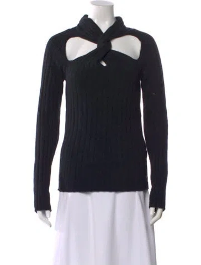 Pre-owned Versace Wool Crew Neck Sweater In Black