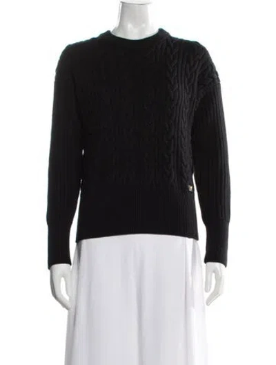 Pre-owned Versace Wool Crew Neck Sweater In Blue