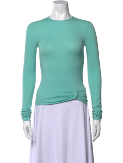 Pre-owned Versace Wool Crew Neck Sweater In Green