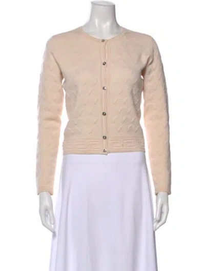 Pre-owned Versace Wool Crew Neck Sweater In Neutral