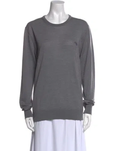 Pre-owned Versace Wool Crew Neck Sweatshirt In Gray