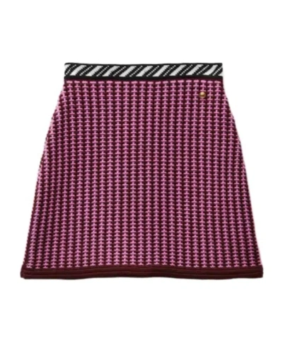 Versace Wool Crochet-stitch Knit Mini Skirt In Multi