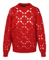 Versace Wool Cutout Sweater Woman Sweater Red Size 6 Wool In Red