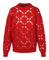Versace Wool Cutout Sweater Woman Sweater Red Size 6 Wool In Red