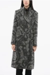 Versace Wool Double-breasted Coat With Barocco Motif