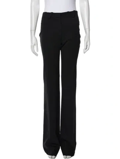 Pre-owned Versace Wool Flared Pants In Black