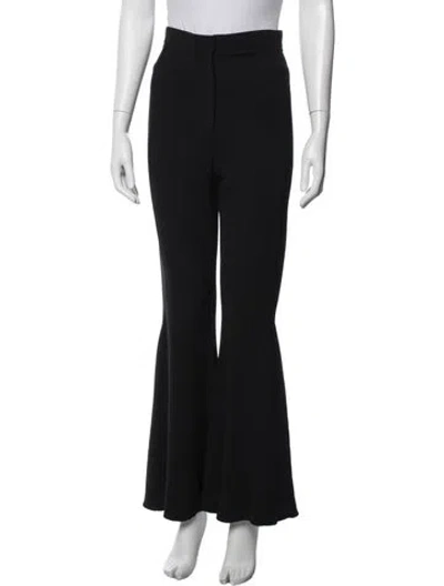 Pre-owned Versace Wool Flared Pants In Black