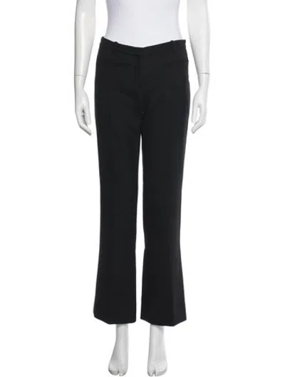 Pre-owned Versace Wool Flared Pants In Black