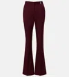 Versace Embellished Stretch-wool Flared Pants In Brown