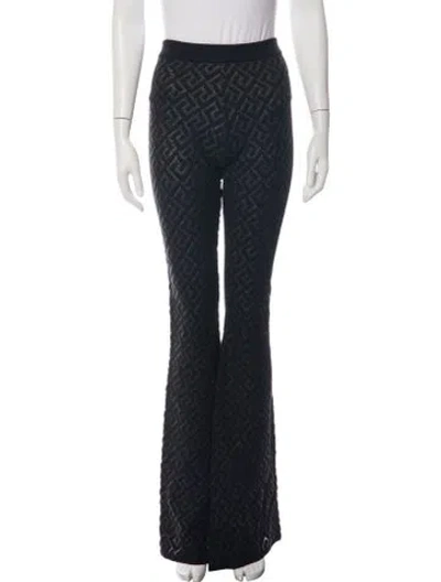 Pre-owned Versace Wool Flared Pants W/ Tags In Blue