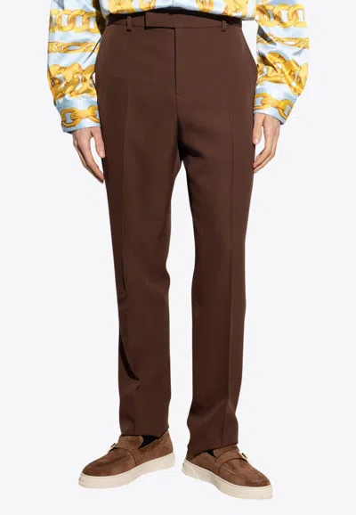 Versace Wool Formal Pants With Tailoring Label