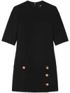 Versace Wool Gabardine Minidress In Black