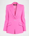 Versace Wool Gabardine Single-breasted Informal Jacket In Pink