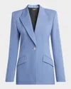 Versace Wool Gabardine Single-breasted Informal Jacket In Bleu Clair