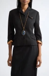 Versace Wool Grain De Poudre Informal Jacket In Black