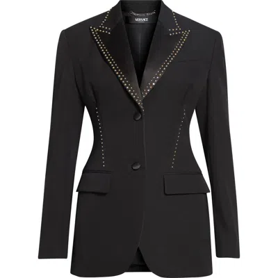 Versace Wool Grain De Poudre Jacket In Animal Print