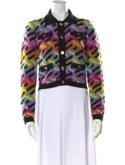 Pre-owned Versace Wool Graphic Print Sweater In Black