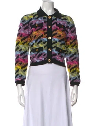 Pre-owned Versace Wool Graphic Print Sweater In Black