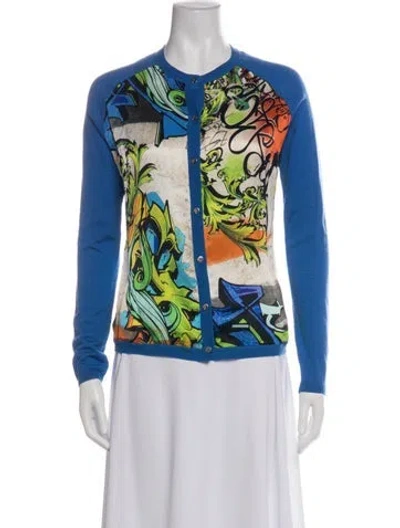 Pre-owned Versace Wool Graphic Print Sweater In Multi