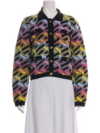 Pre-owned Versace Wool Graphic Print Sweater In Multicolor