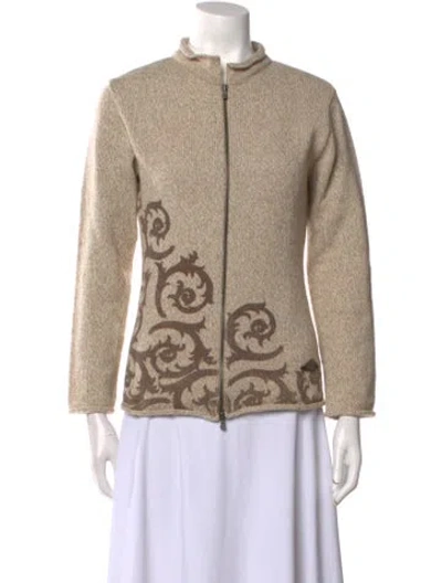 Pre-owned Versace Wool Graphic Print Sweater In Neutral