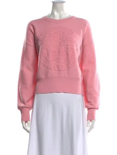 Pre-owned Versace Wool Graphic Print Sweater W/ Tags In Pink